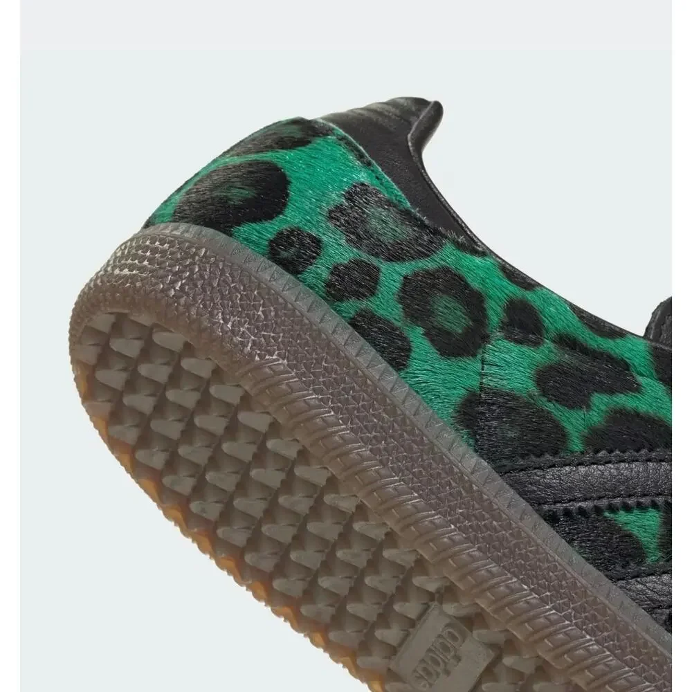 ADIDAS ORIGINALS WOMEN'S 7.5 SAMBA OG LEOPARD SEMI SCREAMING GREEN HQ9374 NWOB